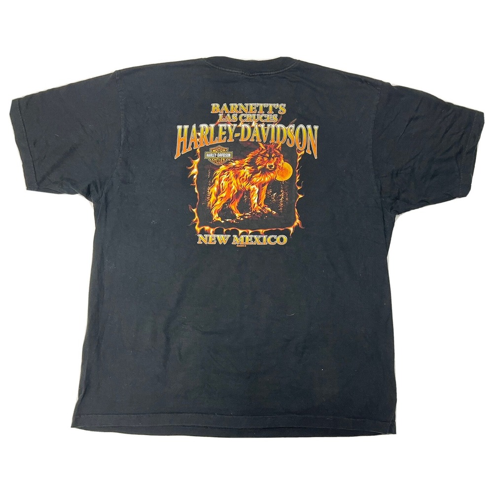 Harley-Davidson Barnett's Las Cruces NM Wolf Dealer T-Shirt Men's 2XL Black Tee
